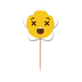 thumbnail image 1 of confundir amarillo lindo hermoso patron de chat en linea  ilustración Selección de pastelitos Star lable Flag en palillos de dientes, 1 of 3
