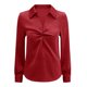 thumbnail image 5 of Camisetas para Mujeres con Cuello en V Manga Larga Delantera Blusa de Color Sólido, Corbata Delantera Top Casual, 5 of 7