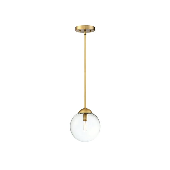 Trade Winds Chelsea Glass Pendant Light in Natural Brass