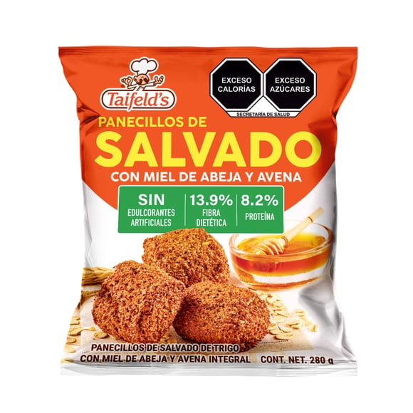 Panecillos Taifelds de salvado con miel de abeja y avena 280 g