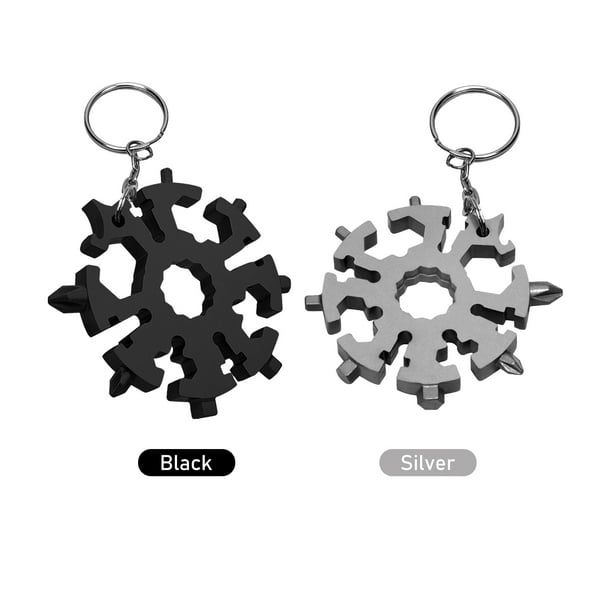 20 In 1 Snow flake Multi Tool With Keychain Snowflake Wrench Multifunction Bottle Opener Screwdriver Kit Hand DIY Tool Adventure Tool for Outdoor