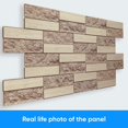 thumbnail image 3 of Smart Profile – 3D Wall Panels for Interior Wall Decor Non-adhesive Thin and Elastic Beige Brick Facing (106 sq ft) PVC Wall Covering Panels for Home and Office – Size (38.6 x 19.3) In - Pack of 20, 3 of 8