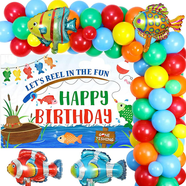 Fishing Theme Birthday Party Decorations Red Yellow Blue Green
