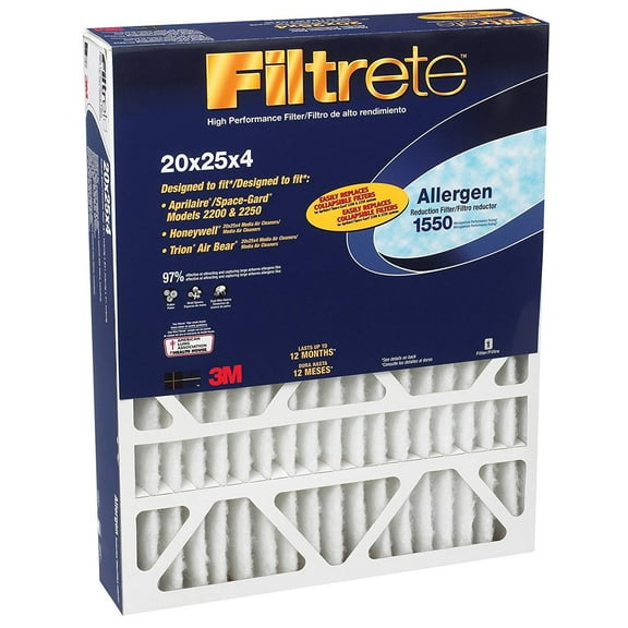 3M Allergen Reduction Air Filter 1550 [Set of 4] Size: 25" H x 20" W x 4" D