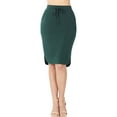 thumbnail image 5 of A2Y Women's Elastic Waist Self Tie Tulip Hem Side Pocket Skirt Huntergreen 2XL, 5 of 5