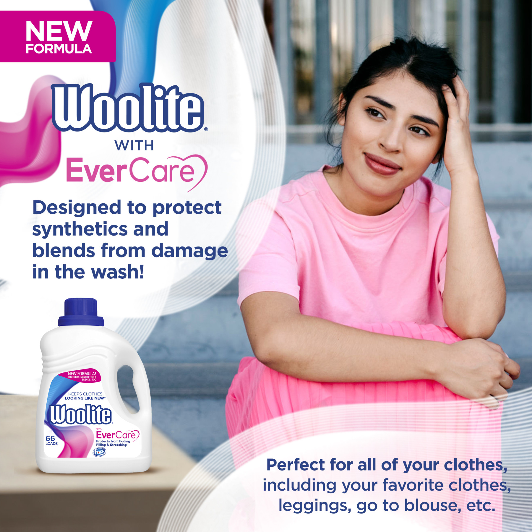 Woolite All Clothes Liquid Laundry Detergent, Sparkling Falls Scent, 83 Loads , 125oz, Regular & HE Washers, Gentle Cycle, , Packaging May Vary - image 2 of 6
