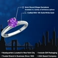 thumbnail image 2 of Gem Stone King 10K White Gold Purple Zirconia Solitaire Engagement Ring for Women | 1.50 Cttw | Round 6MM | Gemstone Birthstone | Size 8, 2 of 6