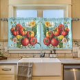 thumbnail image 2 of Yayeee Kitchen Curtains Tier Set of 2 Light Filtering 57"x36" Over Sink Window Panels, Orange Floral Tomatoes, 2 of 7