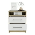 thumbnail image 6 of Xukmct 2 Drawers Beside Table for Home, Bedroom, Nightstand with 1 Shelf, White + Light Brown, 6 of 9
