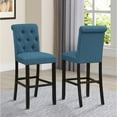 thumbnail image 6 of Roundhill Furniture Leviton Solid Wood Tufted Asons Barstool (Set of 2), Blue, 6 of 6