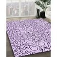 thumbnail image 3 of Ahgly Company Machine Washable Indoor Square Transitional Purple Flower Purple Area Rugs, 4' Square, 3 of 7