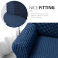 thumbnail image 3 of NIcEEc Funda de sofá Azul Funda de sofá 1 Pieza Funda de sofá fácil de Instalar Protector de Muebles Duradero Universal de Alta Estiramiento con Falda Estilo Campestre (3 plazas Azul Marino), 3 of 5