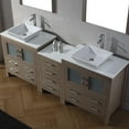 thumbnail image 2 of Dior 82" Double Bath Vanity in Espresso with White Engineered Stone Top and Square Sinks with Polished Chrome Faucets with Matching Mirror, 2 of 8
