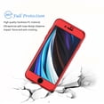 thumbnail image 2 of Apple iPhone SE 2020 Case, iPhone SE 2020 (4.7 Pouces) Case Sturdy, Hard Plastic Case 360 Full Body Shockproof Protection With Tempered Glass Screen Protector Case for iPhone SE2 2020 -Red, 2 of 8