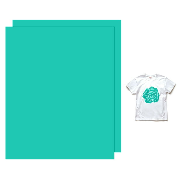 Uxcell 2 Hojas de Vinilo Puff 3D para Transferencia de Calor 12x10 Pulgadas Verde Vintage para Camisetas y Proyectos de Tela DIY