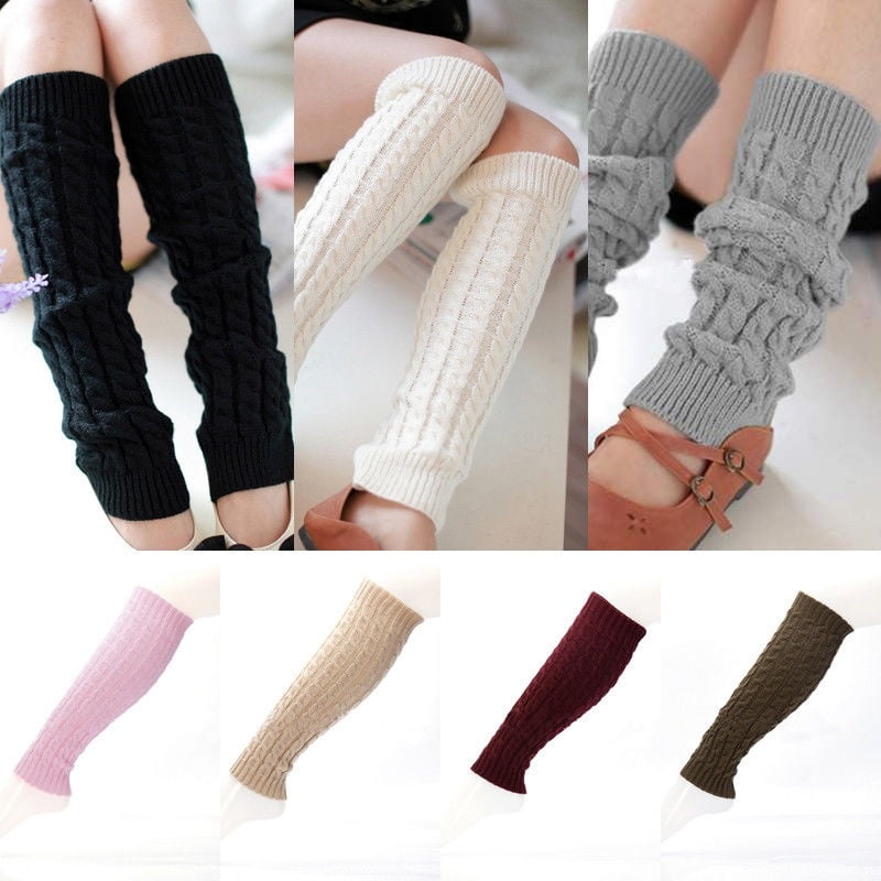 2017 Women Winter Warm Knit Knee Leg Warmers Crochet Leggings Boot Socks Slouch 