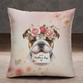 thumbnail image 2 of Happy Mother's Day Bulldog with Flower Crown and Greeting Card Pillowcase Double Sided Dog Lover Gifts Idea Pillow Case Covers - 13004, 2 of 3