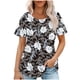 thumbnail image 1 of Tops Cortos para las Mujeres Cuello Redondo Suelto Impreso de Manga Corta, Tops Sueltos para las Mujeres, 1 of 3