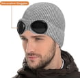 thumbnail image 2 of Bonnet en Tricot Chaud d'hiver, Doublure en Polaire Thermique Coupe-Vent, Ski Randonne, Bonnet de Course, Chapeau de Crne et Souple pour Hommes, Femme, 2 of 5
