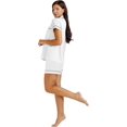 thumbnail image 4 of Womens Silk Satin Pajamas Set Sleepwear Loungewear,Solid White, 4 of 5