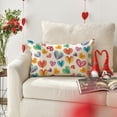 thumbnail image 4 of Valentine''s Day Candy Heart Throw Pillow Cover, 12 x 20 Inch Anniversary Wedding Cushion Case Decoration for Sofa Couch, 4 of 6