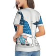 thumbnail image 3 of Vsdgher Snow Gnome for Winter Women Shirts V Neck Short Sleeve Tops T-Shirt Basic Tees, S to 3XL3X-Large, 3 of 5