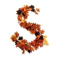 thumbnail image 2 of 63Inch Fall Garland with Pumpkins and Maple Leaves,Autumn Thanksgiving Halloween Decor for Home Indoor Outdoor,Fireplace Mantle,Front Door,Table,Stairs,Porch Farmhouse Seasonal Party Decoration, 2 of 5