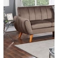 thumbnail image 5 of Living Room Gorgeous Velvet Fabric 2pc Sectional Set LAF Sofa And RAF Loveseat Wedge in Light Brown Plush Cushion Lounge Couch, 5 of 8