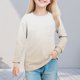 thumbnail image 1 of Cowsor Girl's Crew Neck Tie Dye Sweatshirts with No Hood Casual Color Block Long Sleeve Pullover Tops, 1 of 7