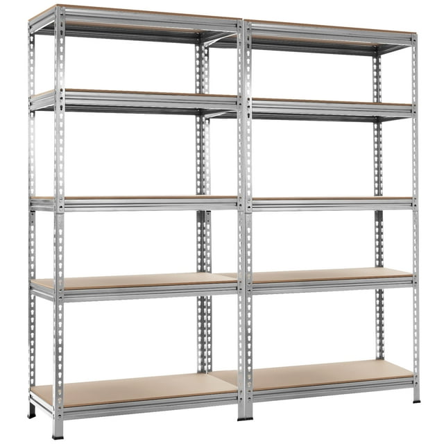 Patiojoy 5-Tier Industrial Steel Storage Shelves Garage Rack with Adjustable Shelves Sliver