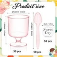thumbnail image 3 of 100 Pcs Clear Dessert Cups with Spoons 5 Oz Plastic Parfait Cup Disposable Appetizer Cup Round Serving Goblet Cup Dessert Cup for Party Fruit Ice Cream Mousse Pudding Appetizer Bowl (Pink), 3 of 7