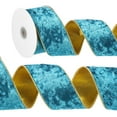 thumbnail image 1 of Uxcell 2.5" x 10 Yards Velvet Wired Gold Crushed Ribbon for Bow Decor Bright Blue, 1 of 7