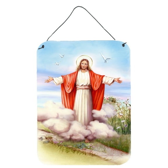Carolines Treasures APH3420DS1216 Easter Jesus is Risen Wall or Door Hanging Prints 12x16 multicolor