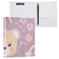 thumbnail image 3 of Bears Face Flowers and Rainbows 3 Ring Binders 1.5 inch Hardcover File Folders with Interior Pockets A4 Size Organizer for School Office Hospital, 3 of 8