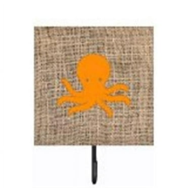 Carolines Treasures BB1090-BL-OR-SH4 Octopus Burlap And Orange Leash Or Key Holder Bb1090