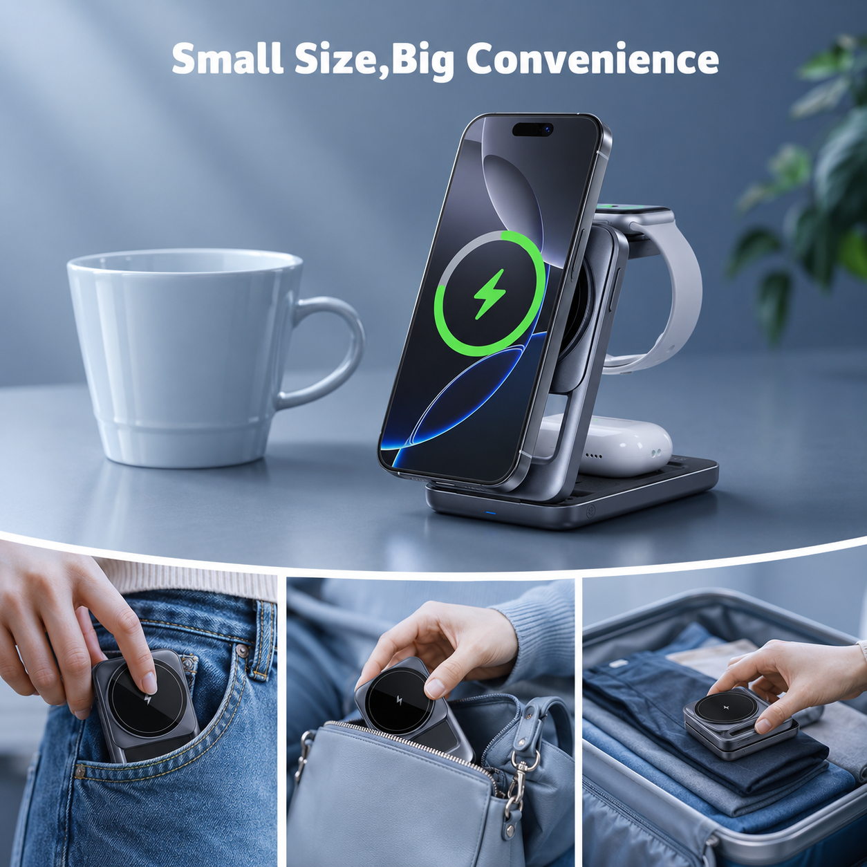 ETEPEHI 3-in-1 Magnetic Wireless Charging Station photo 4
