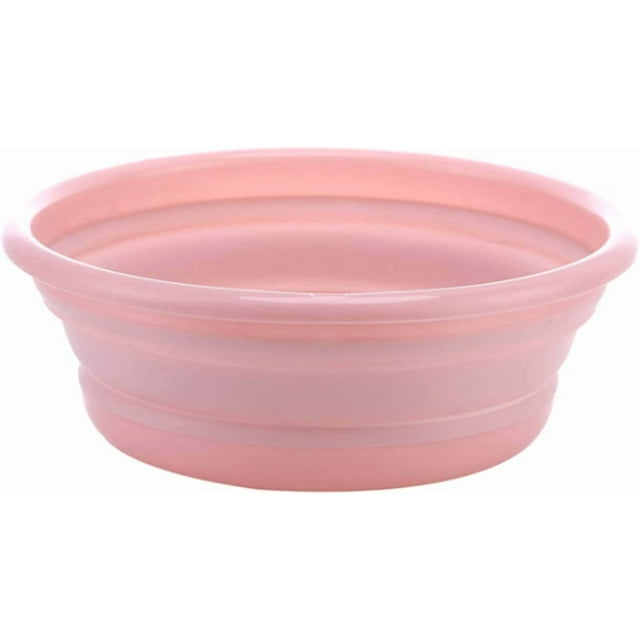 XJSXZC Multi-purpose Collapsible Dish Tub Bowl BPA-Free Round Lightweight Collapsible Wash Basin (Pink)