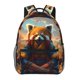 thumbnail image 1 of Fotbe Prairie Meditating Raccoon Mochila Casual con Estampado para Escuela, Viajes y Actividades al Aire Libre - Duradera, Ligera y Cómoda, 1 of 5