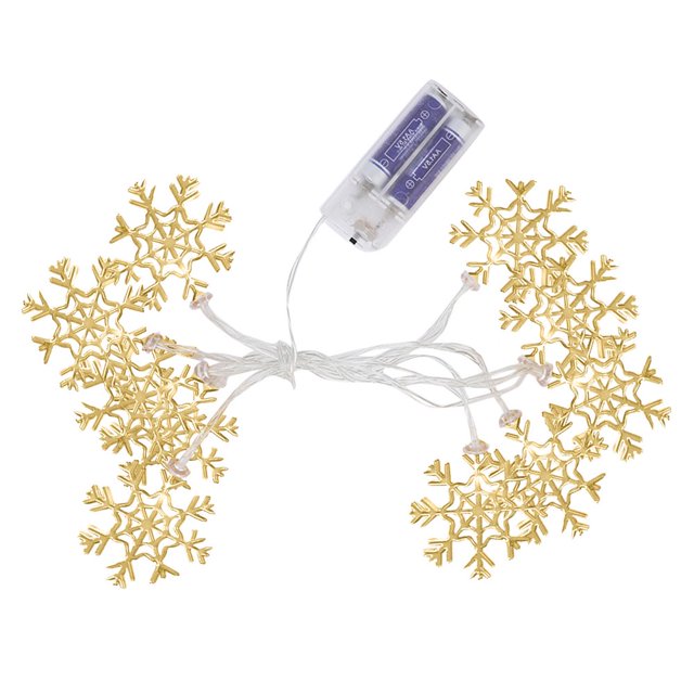 Christmas Luminous Light String Wrought Iron Hollow Five Pointed Star Snowflake Christmas Tree LED Light String Battery Light String
