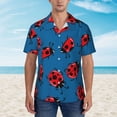 thumbnail image 2 of Yiaed Colorful Ladybird Print Hawaiian Shirt for Men Short Sleeve Button Down Shirts Beach Shirts for Men,3X-Large, 2 of 7