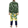 thumbnail image 5 of Kll Green Snakeskin Sleepwear Mens Flannel Pajamas,Long Cotton Pj Set, 5 of 9