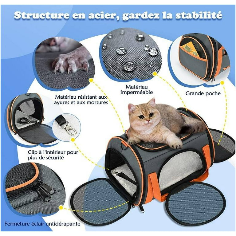 MuchL Cat Carrier Small Animal Carrier Soft-Sided Pet Travel Carrier for  Cats Dogs Puppy Comfort Portable Foldable Pet Bag Airline Approved (Small
