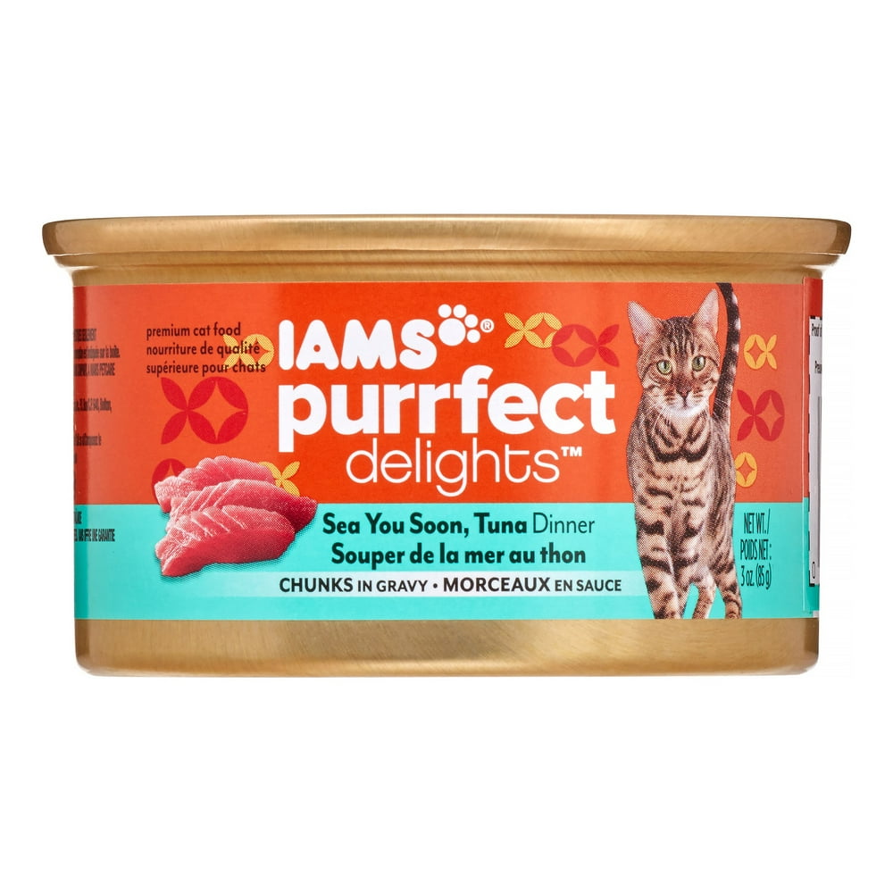 Iams Purrfect Delights Sea You Soon, Tuna Wet Cat Food, 3 ...
