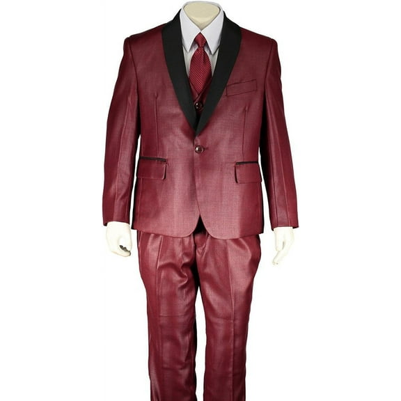 Art Hoffman Boy's BSS4235 Piece Tuxedo Suit - Wine Black - 6