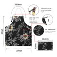 thumbnail image 7 of Pioneer Flower Floral Print Pattern Apron-Garden Aprons for Women with Pockets-Cotton Linen Waterproof Kitchen Cooking Gardening Aprons Adjustable for Kitchen,Cooking,BBQ and Salon 33x27 Inch, 7 of 7