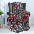 thumbnail image 4 of Urban Graffiti Soft Flannel Fleece Throw Blanket, Abstract Graffiti of Shaded Floral Design Style Overlapping Flowers, Cozy Plush for Indoor and Outdoor Use, 50" x 70", Multicolor, by Ambesonne, 4 of 5
