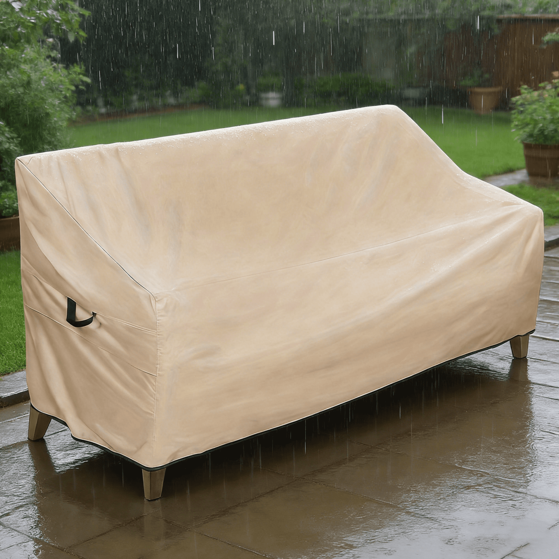 Waterproof Heavy Duty Outdoor Sofa Cover, Windproof UV-Resistant Patio Furniture Protector