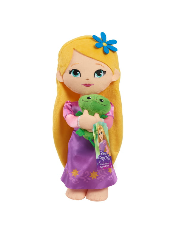 Disney Princess Lil' Friends Rapunzel & Pascal 14-inch Plushie Doll, Officially Licensed Kids Toys for Ages 3 Up, Gifts and Presents