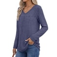 thumbnail image 4 of Fantaslook Plus Size Long Sleeve Shirts for Women V Neck Lightweight Sweaters Casual Fall Tunic Tops Fashion Spring Clothes, 4 of 9
