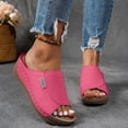 thumbnail image 2 of Orthopedic Wedge Sandals for Women Splice Leather Fashion Platform Slides Casual Solid Color Slip on Walking Shoes Hot Pink Size 6, 2 of 5